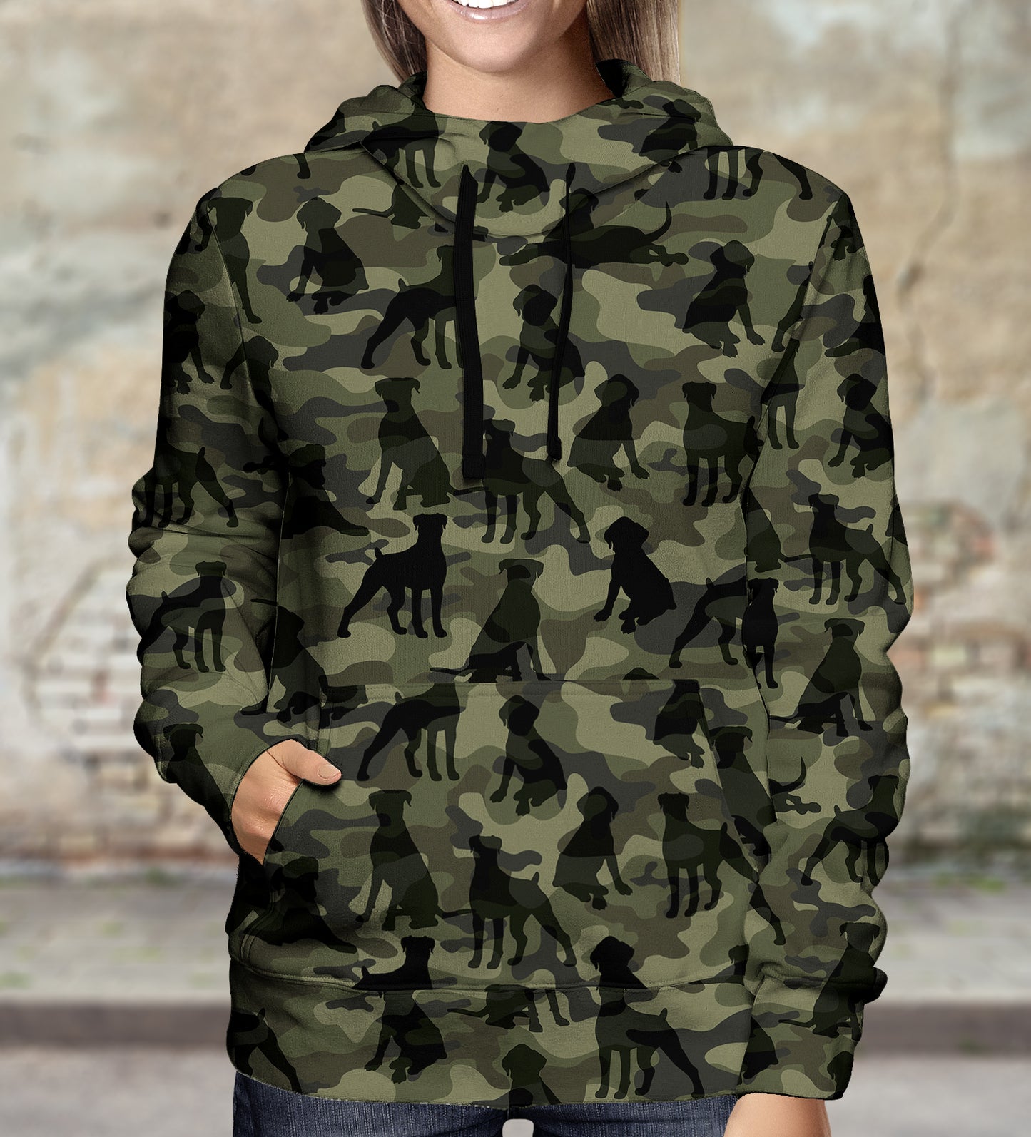 Street Style With Boxer Camo Hoodie V1