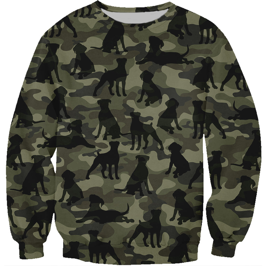 Street Style With Boxer Dog Camo Sweatshirt V1