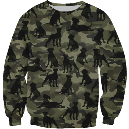 Street Style With Boxer Dog Camo Sweatshirt V1