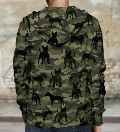 Street Style With Bull Terrier Camo Hoodie V1