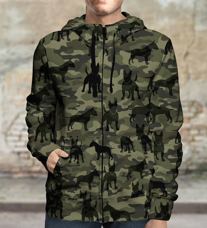Street Style With Bull Terrier Camo Hoodie V1