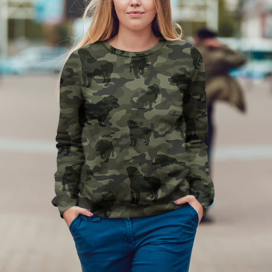Street Style avec sweat-shirt camouflage bouledogue anglais V1
