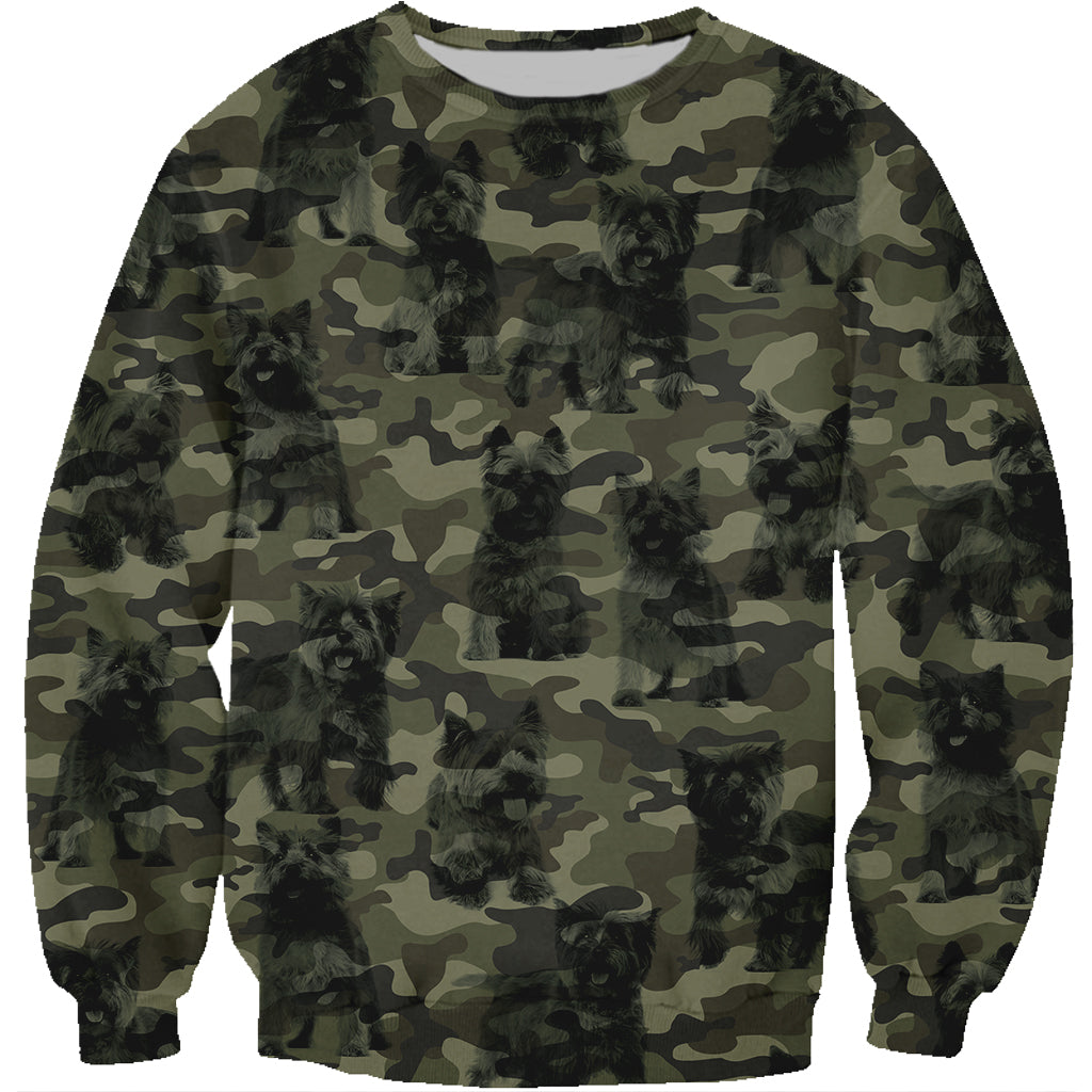 Street Style With Cairn Terrier Camo Sweatshirt V1
