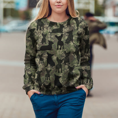 Street Style avec sweat-shirt camouflage Chihuahua V3