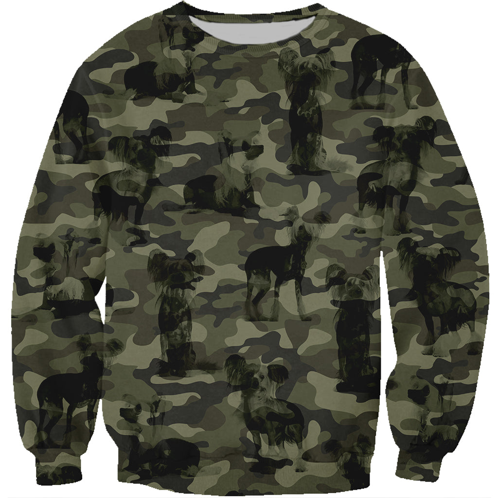Street Style With Chinese Crested Camo Sweatshirt V1