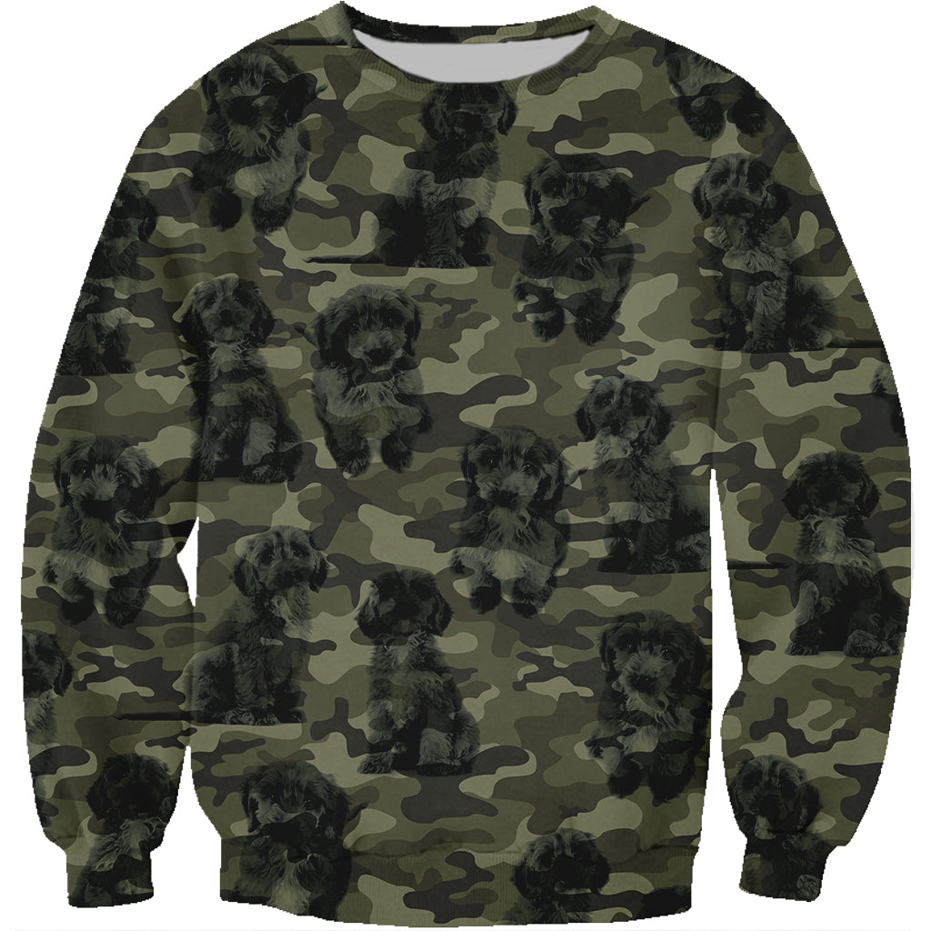 Street Style With Cockapoo Camo Sweatshirt V1