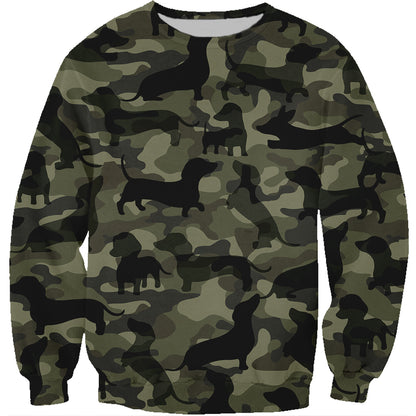 Street Style avec sweat-shirt camouflage teckel V1