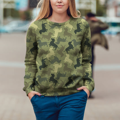 Street Style avec sweat-shirt camouflage teckel V2