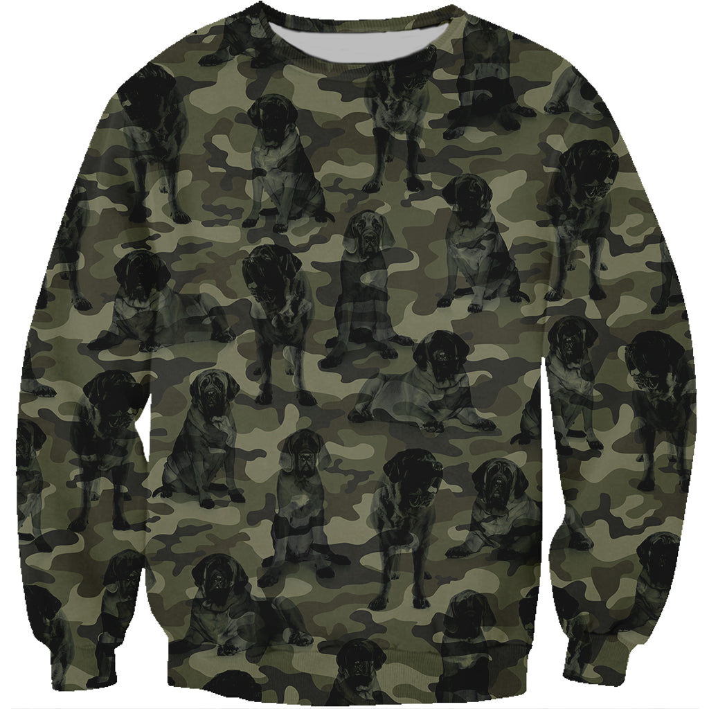 Street Style avec sweat-shirt camouflage Mastiff anglais V1