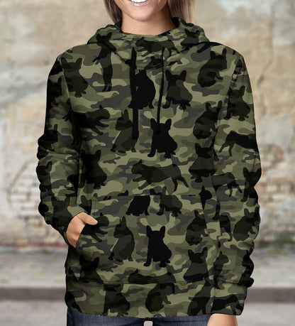 Street Style With French Bulldog Camo Hoodie V1