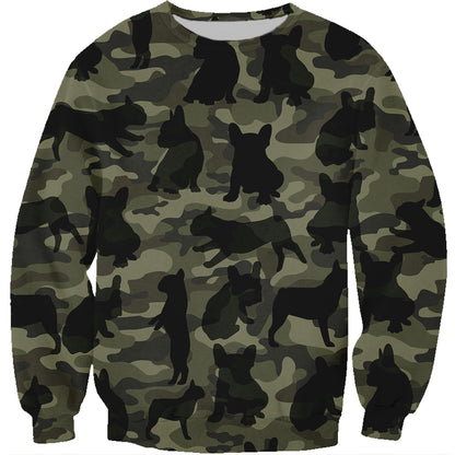 Street Style avec sweat-shirt camouflage bouledogue français V1