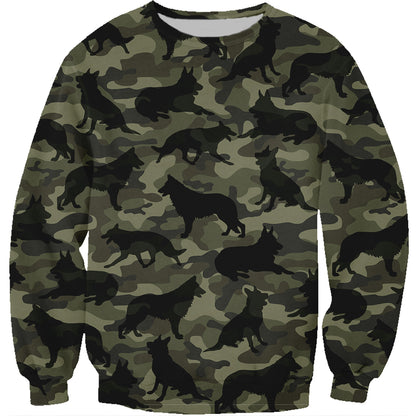 Street Style mit Deutscher Schäferhund-Camouflage-Sweatshirt V1