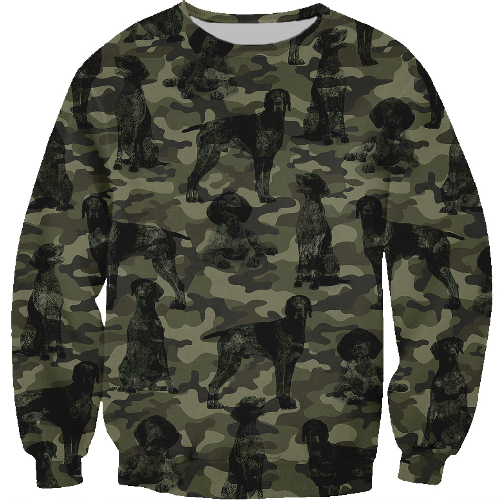 Street Style With German Shorthaired Pointer Camo Sweatshirt V1