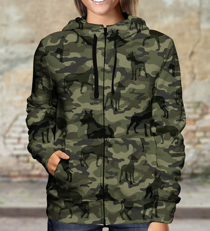 Street Style With Great Dane Camo Hoodie V1