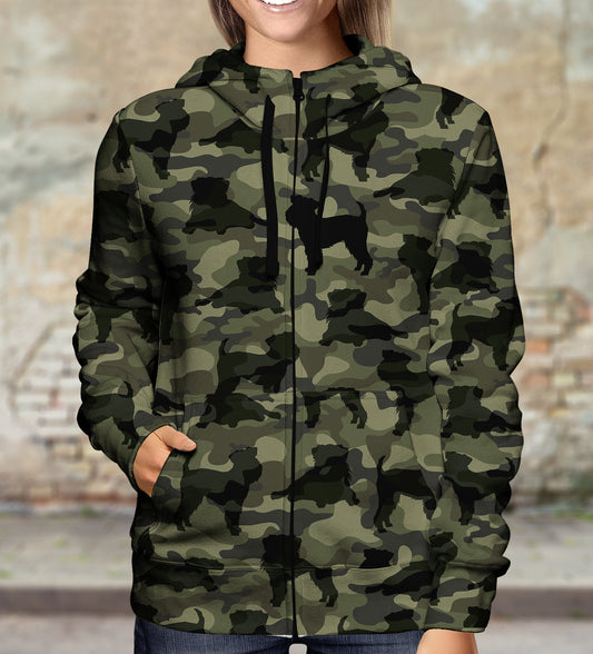 Street Style With Griffon Bruxellois Camo Hoodie V1