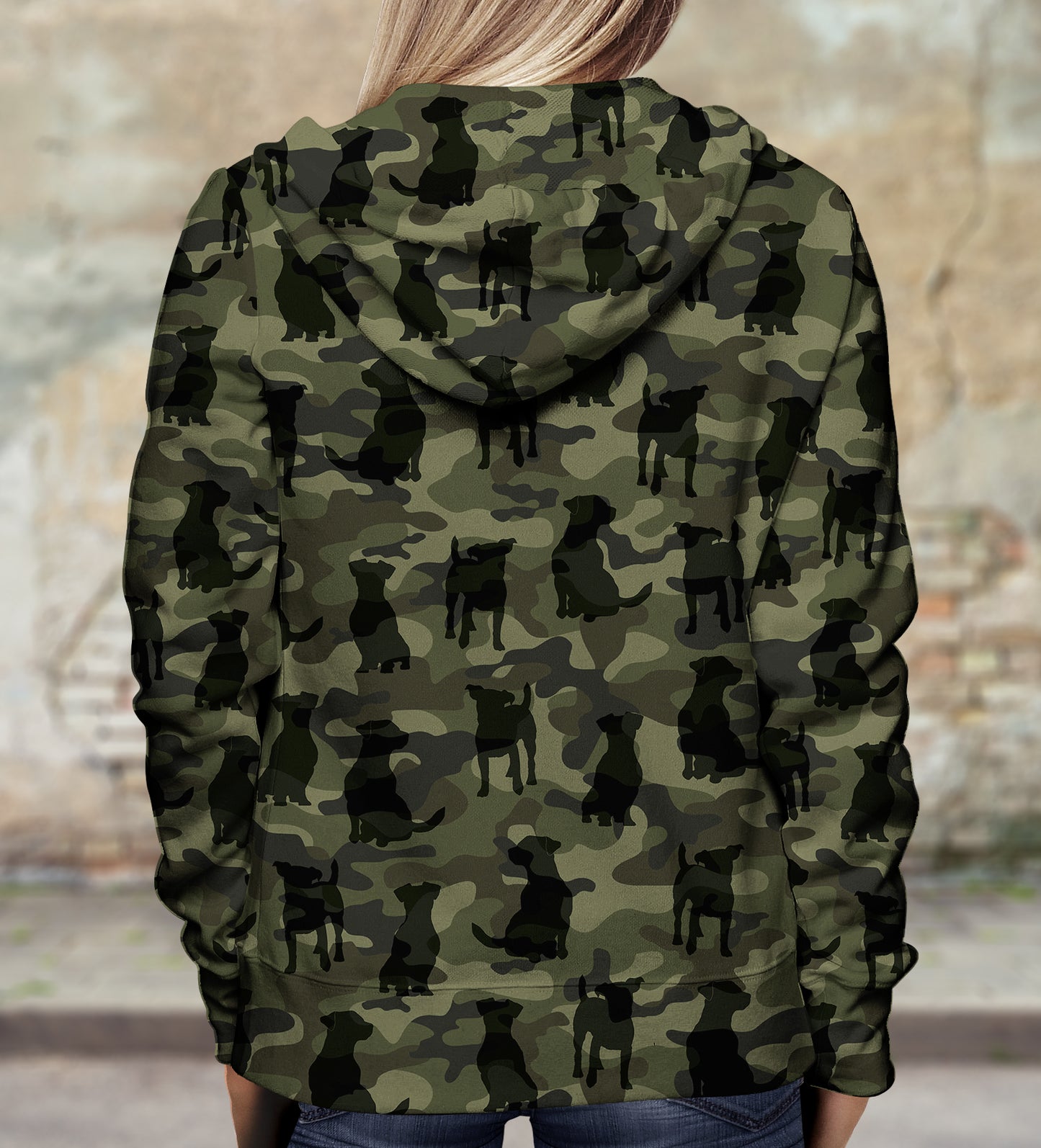 Street Style avec sweat à capuche camouflage Jack Russell V1