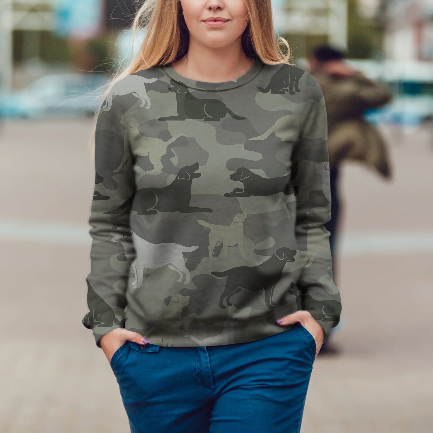 Street Style avec sweat-shirt camouflage Labrador V4