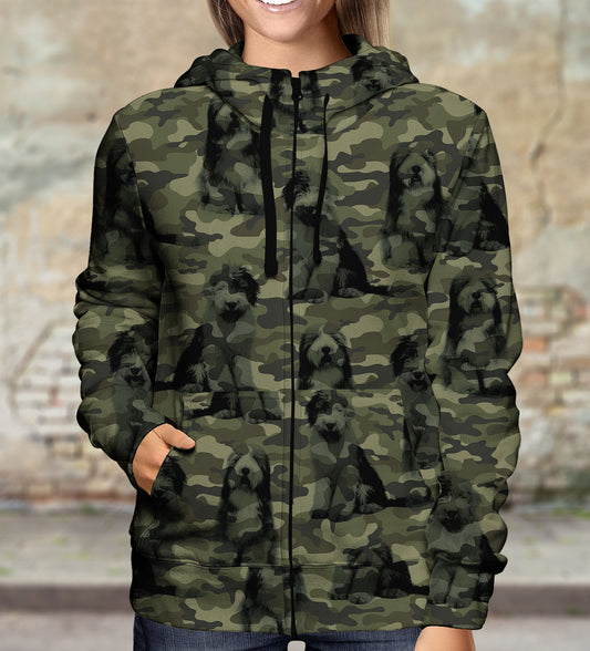 Street Style With Old English Sheepdog Camo Hoodie V1