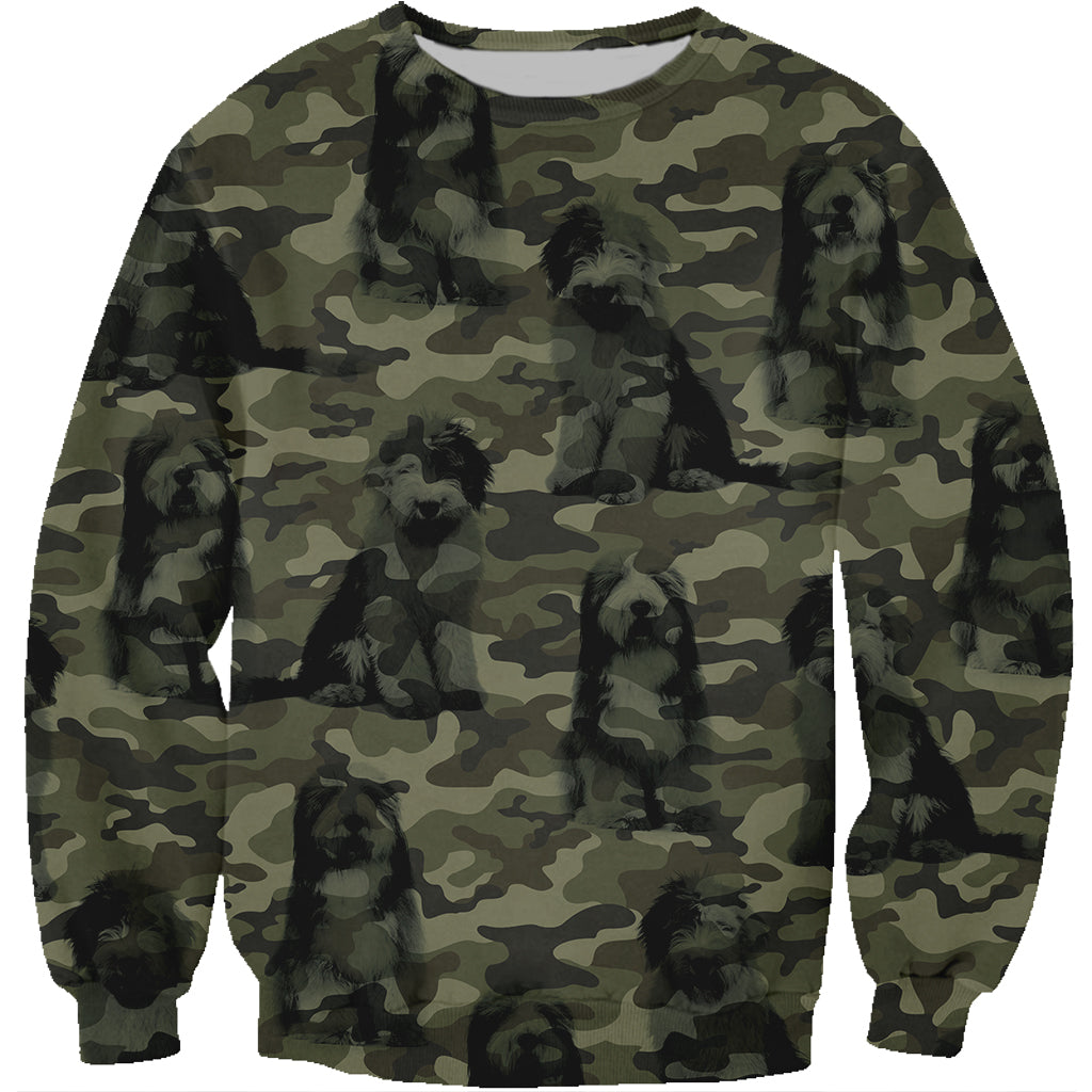 Street Style With Old English Sheepdog Camo Sweatshirt V1