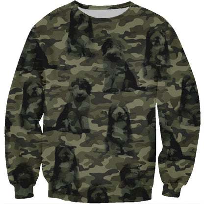 Street Style With Old English Sheepdog Camo Sweatshirt V1