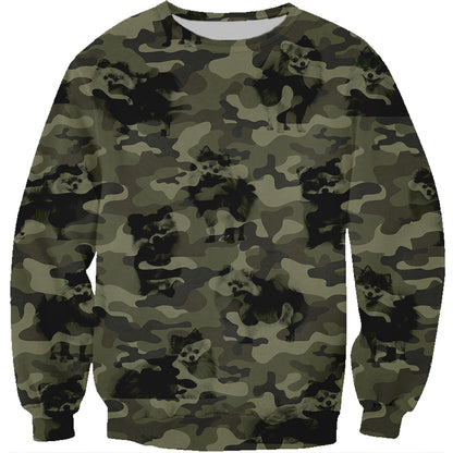Street Style With Pomeranian Camo Sweatshirt V1