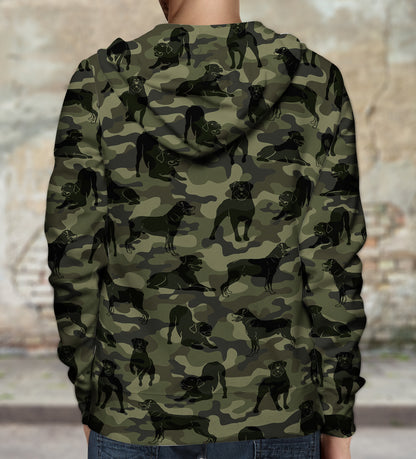 Street Style avec sweat à capuche camouflage Rottweiler V1
