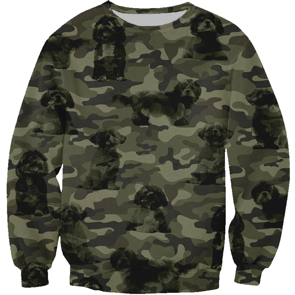 Street Style With Shih Tzu Camo Sweatshirt V1