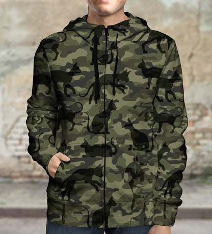 Street Style With Sphynx Cat Camo Hoodie V1