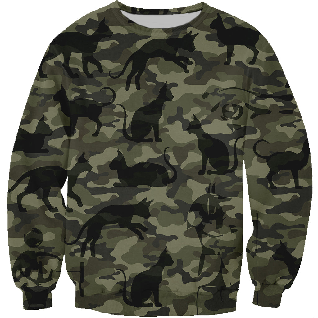 Street Style With Sphynx Cat Camo Sweatshirt V1