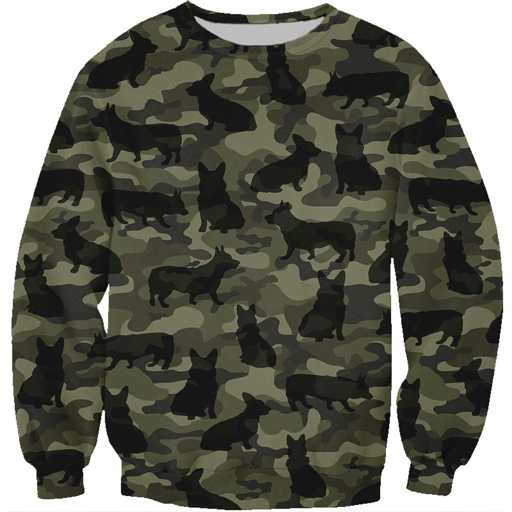 Street Style mit walisischem Corgi-Camouflage-Sweatshirt V1