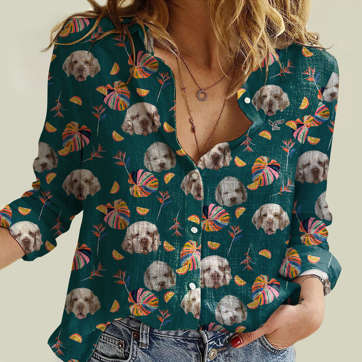 Heure d'été - Chemise femme Clumber Spaniel