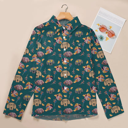 Summer Time - Chemise pour femme Curly Coated Retriever