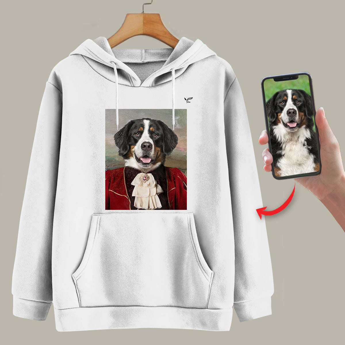 Der Aristokrat – personalisierter Kapuzenpullover mit dem Foto Ihres Haustieres