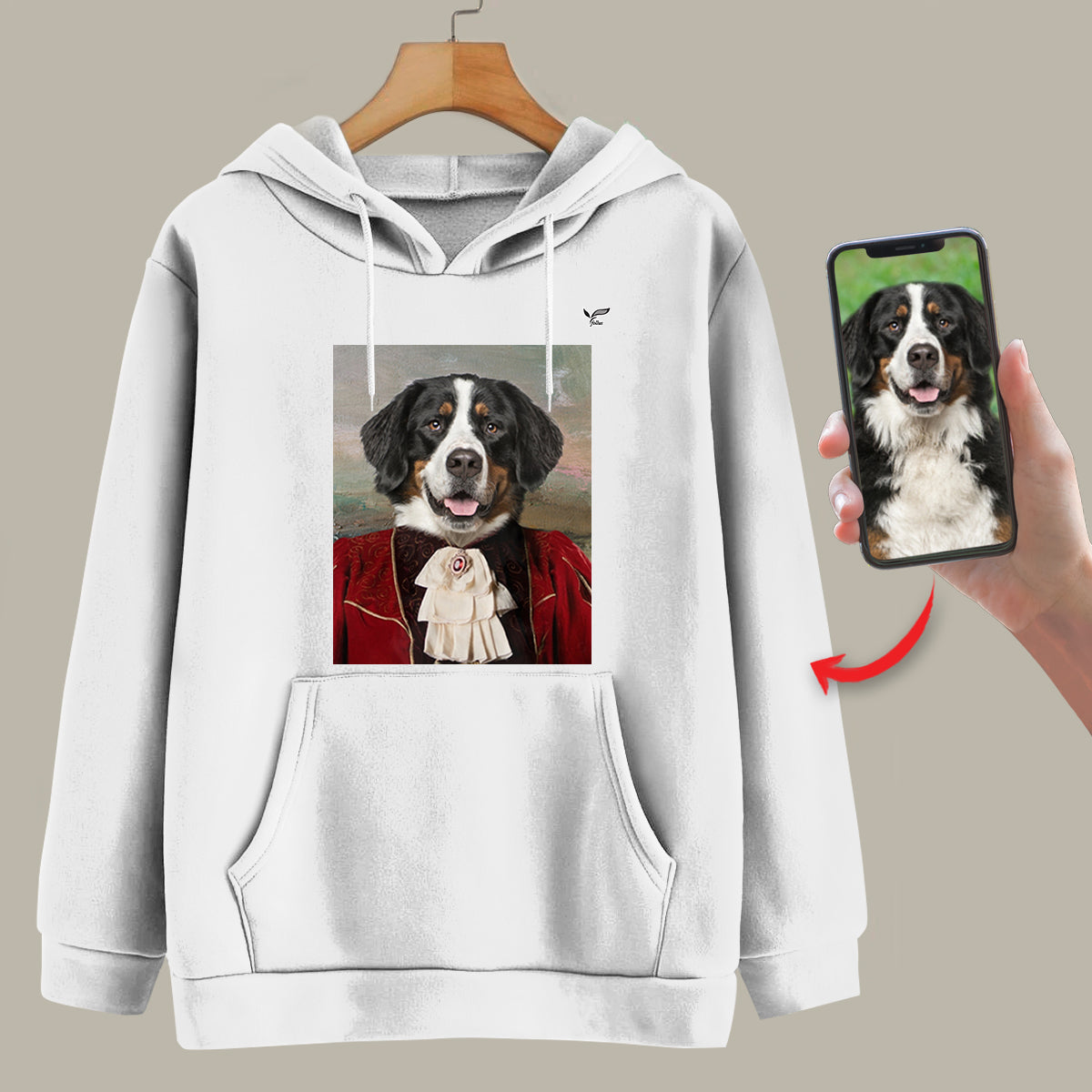 L'Aristocrate - Sweat à capuche personnalisé avec la photo de votre animal