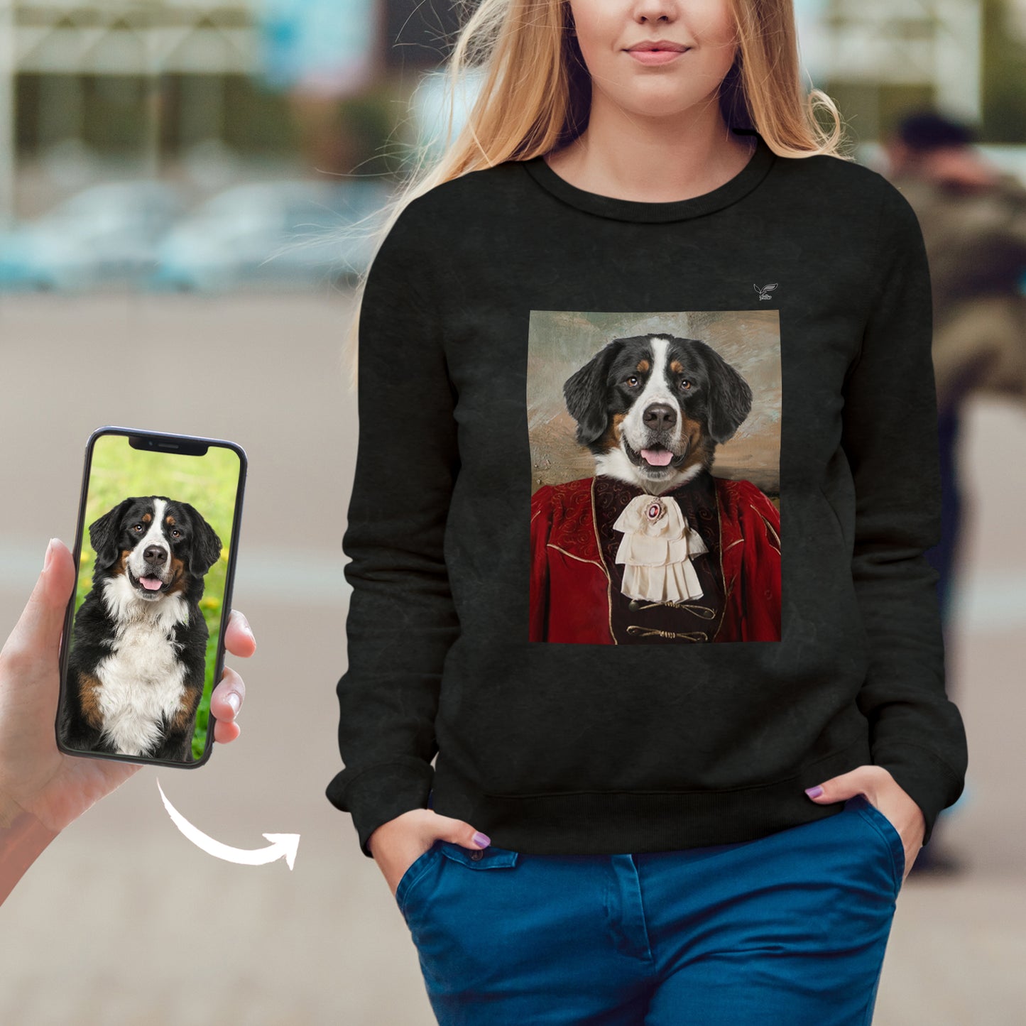 The Aristocrat - Personalized Sweatshirt With Your Pet's Photo