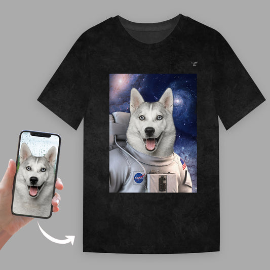 Der Astronaut – personalisiertes T-Shirt mit dem Foto Ihres Haustieres