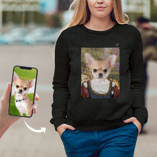 Das schöne Mädchen – personalisiertes Sweatshirt mit dem Foto Ihres Haustieres