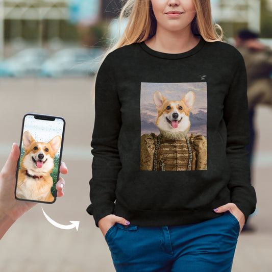 Die schöne Königin – personalisiertes Sweatshirt mit dem Foto Ihres Haustieres