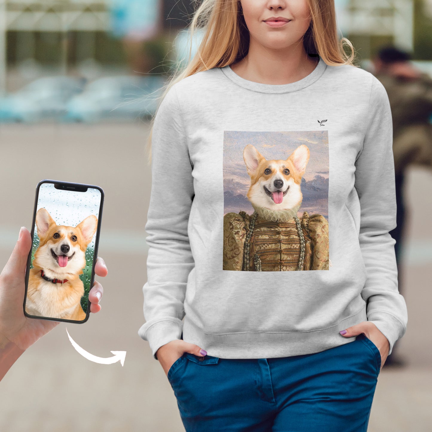 The Beautiful Queen - Personalized Sweatshirt With Your Pet's Photo