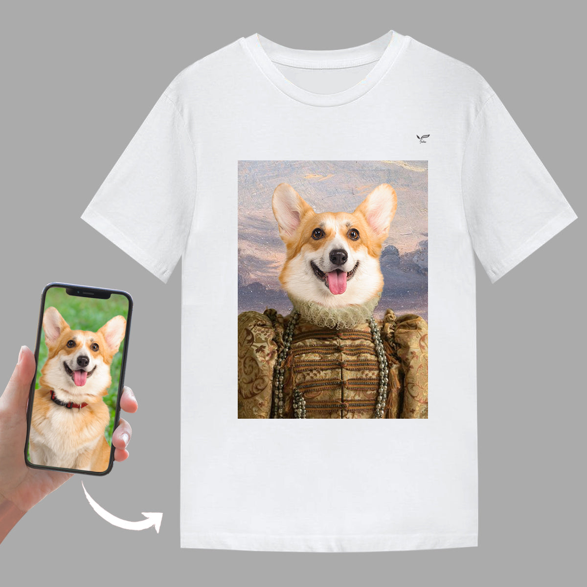 Die schöne Königin – personalisiertes T-Shirt mit dem Foto Ihres Haustieres
