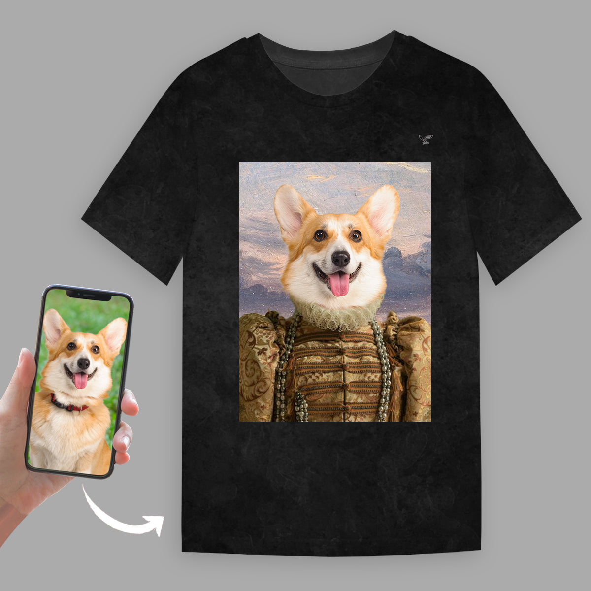 La Belle Reine - T-Shirt Personnalisé Avec Photo de Votre Animal
