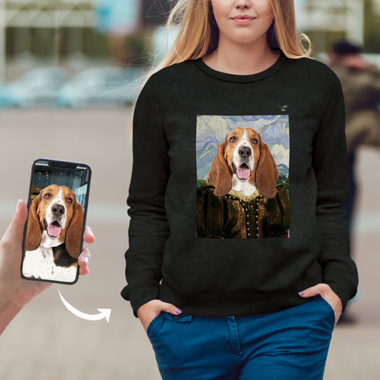 Die Smaragdprinzessin – personalisiertes Sweatshirt mit dem Foto Ihres Haustiers