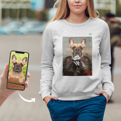 Der mittelalterliche General – personalisiertes Sweatshirt mit dem Foto Ihres Haustieres