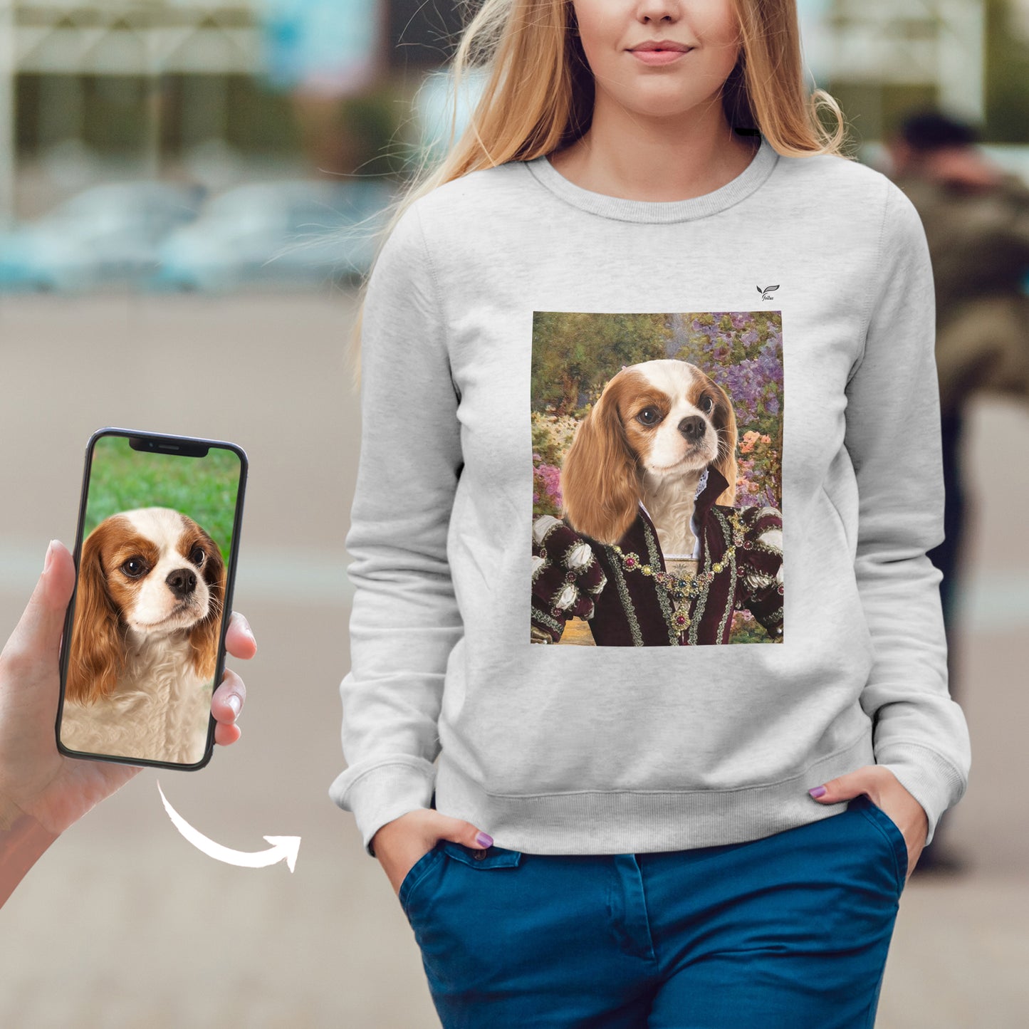 The Rose Queen - Personalized Sweatshirt With Your Pet's Photo