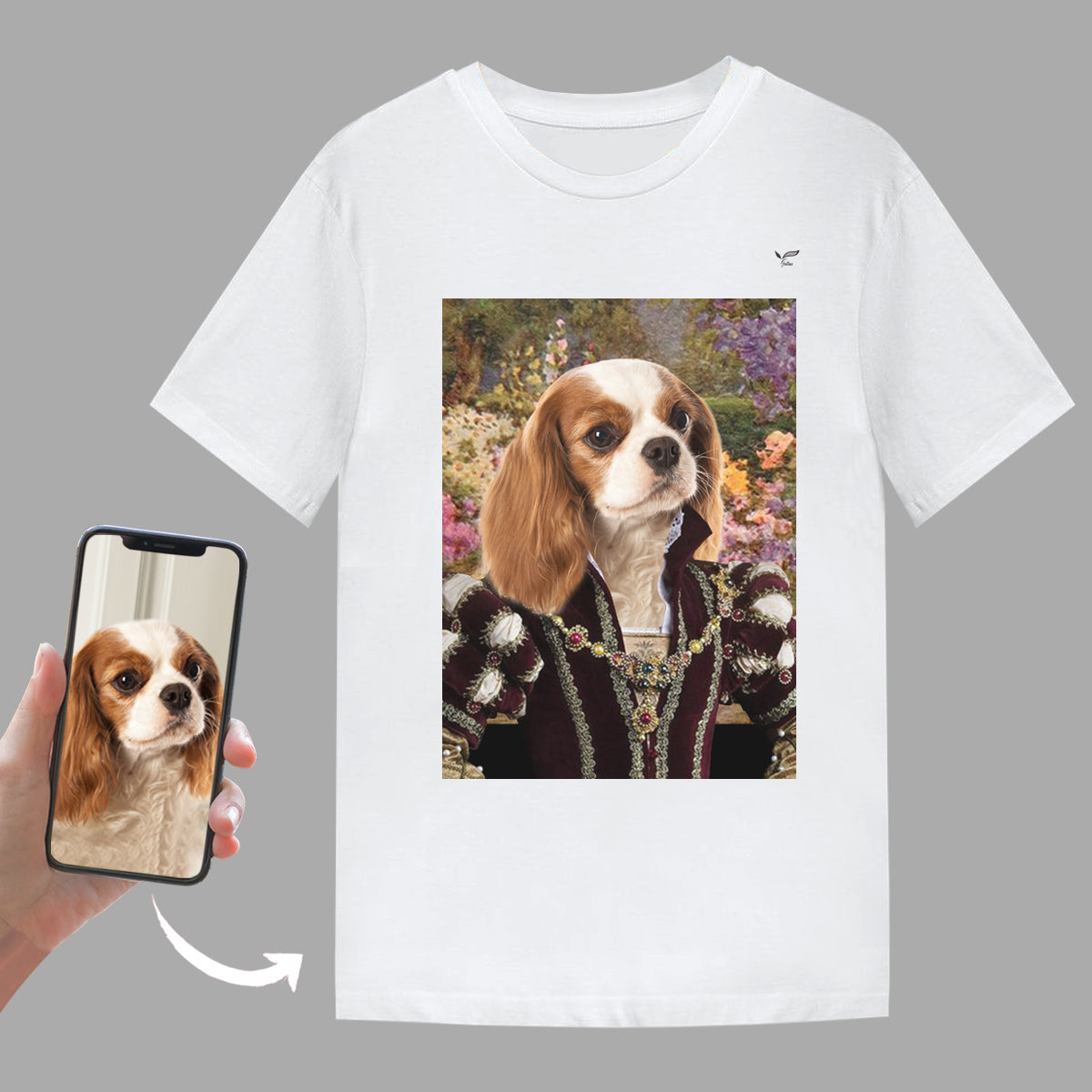 La Reine des Roses - T-Shirt Personnalisé avec Photo de votre Animal
