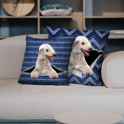 Sie stehlen Ihre Couch – Bedlington Terrier Kissenbezüge V1 (2er-Set)