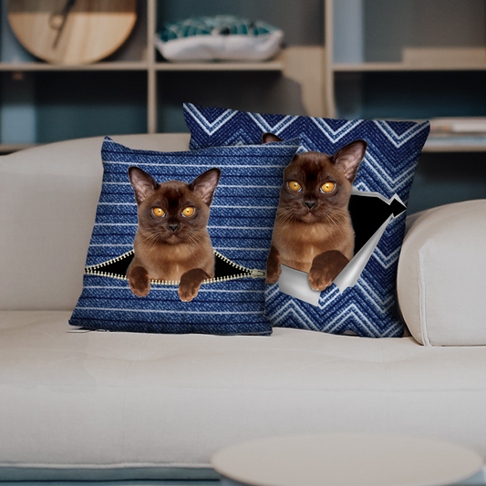 Sie stehlen Ihre Couch – Kissenbezüge mit burmesischer Katze V1 (2er-Set)