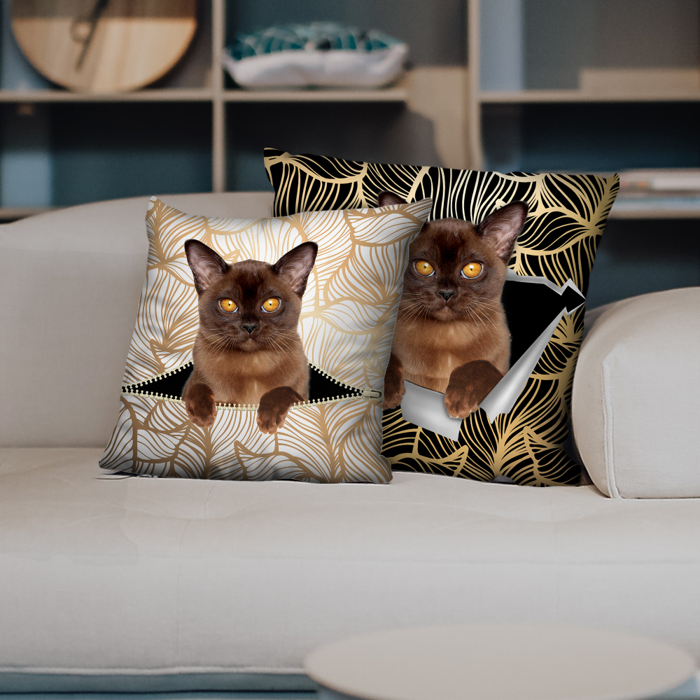 Sie stehlen Ihre Couch – Kissenbezüge mit burmesischer Katze V1 (2er-Set)