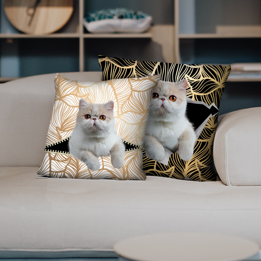 Ils volent votre canapé - Taies d'oreiller pour chats exotiques V1 (Ensemble de 2)