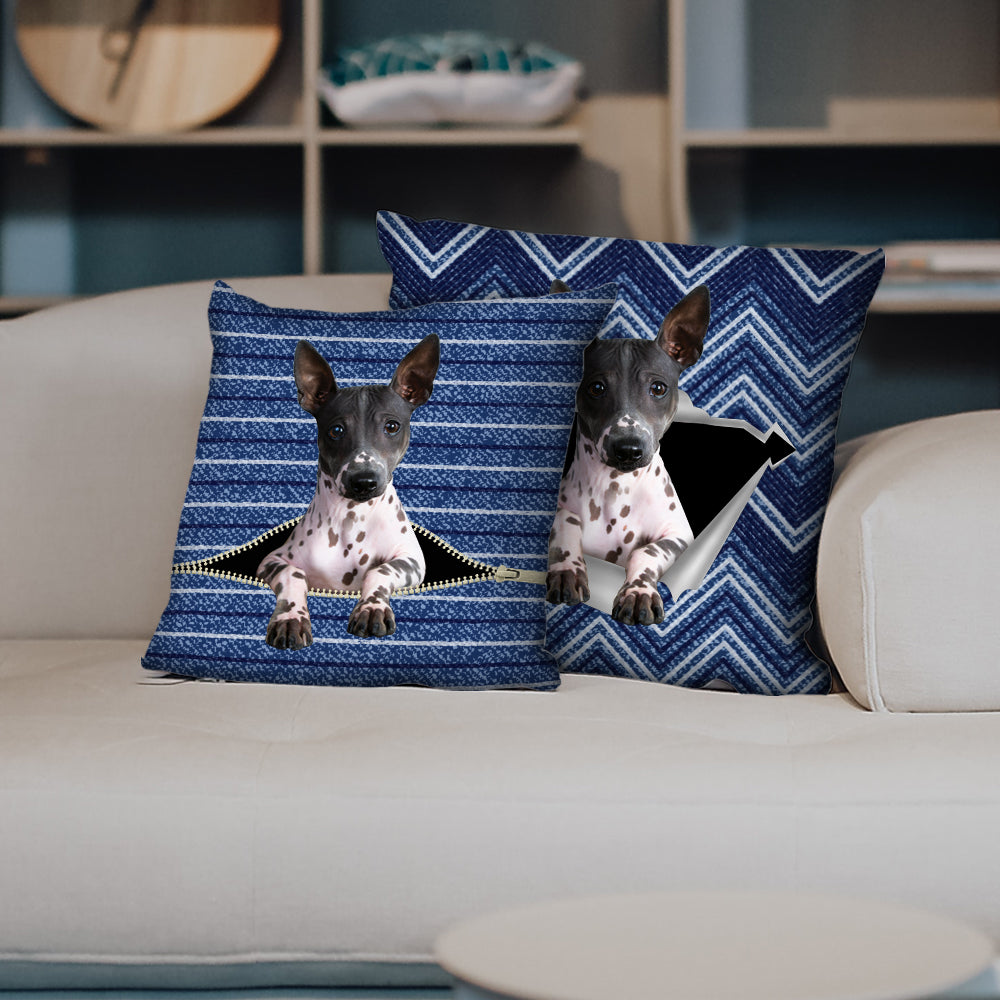 Sie stehlen Ihre Couch – American Hairless Terrier Kissenbezüge V1 (2er-Set)